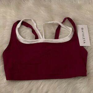 ATHLETA Double Up Sports Bra in Garnet Sz MEDIUM (D-DD Cups)
